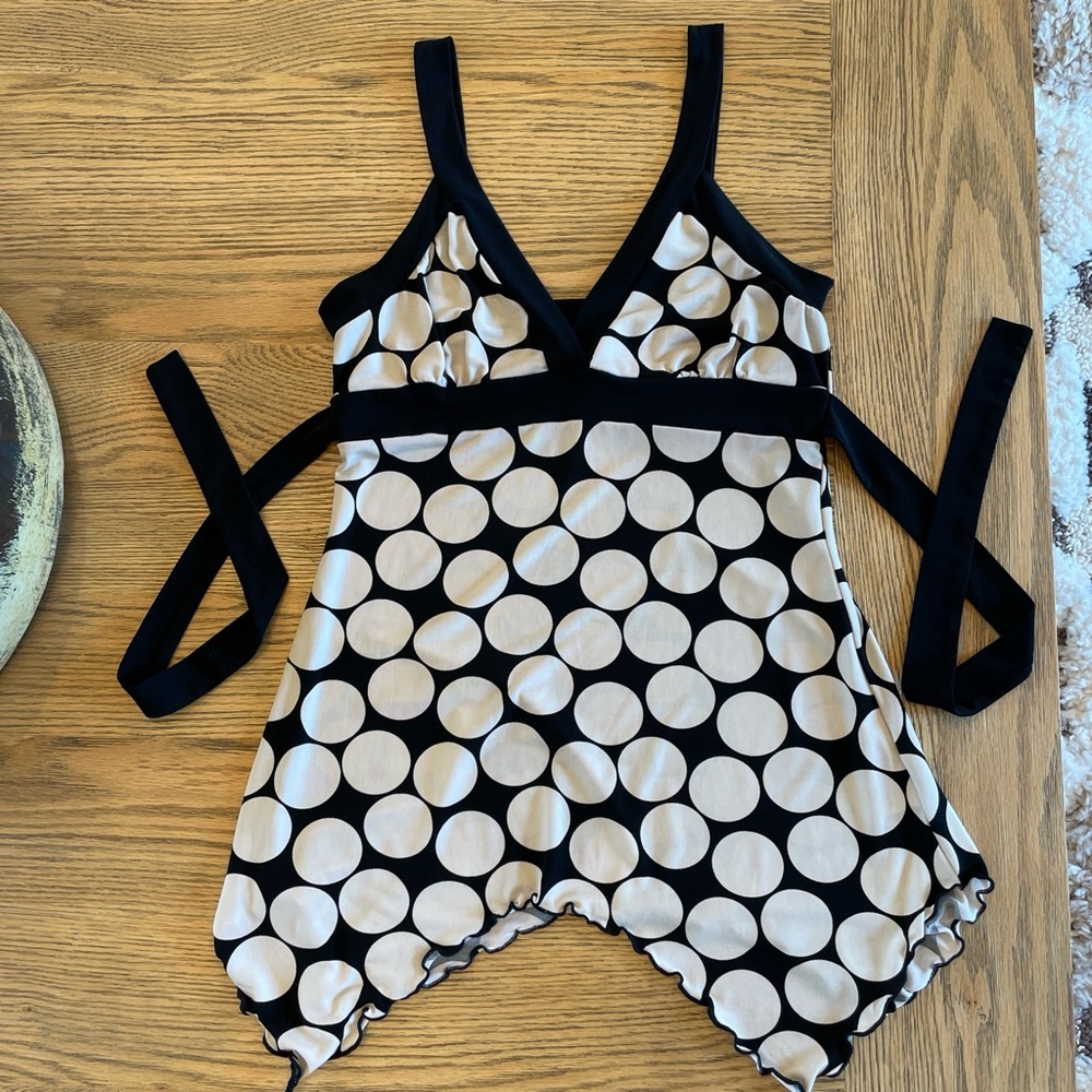 y2k polka dot top